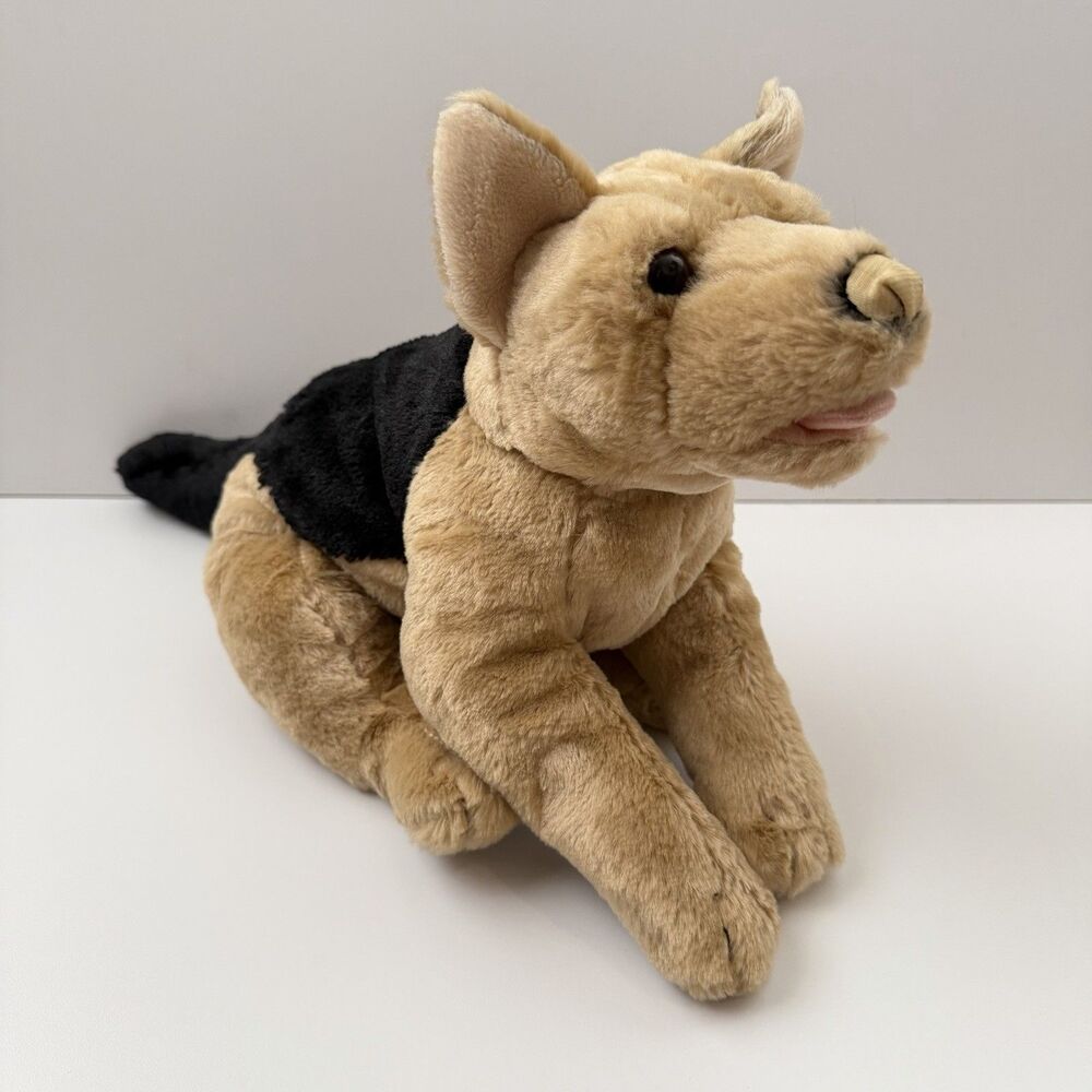 Animal Alley German Shepherd Plush 18” Toys R Us Weighted Tan Nose Stuffed